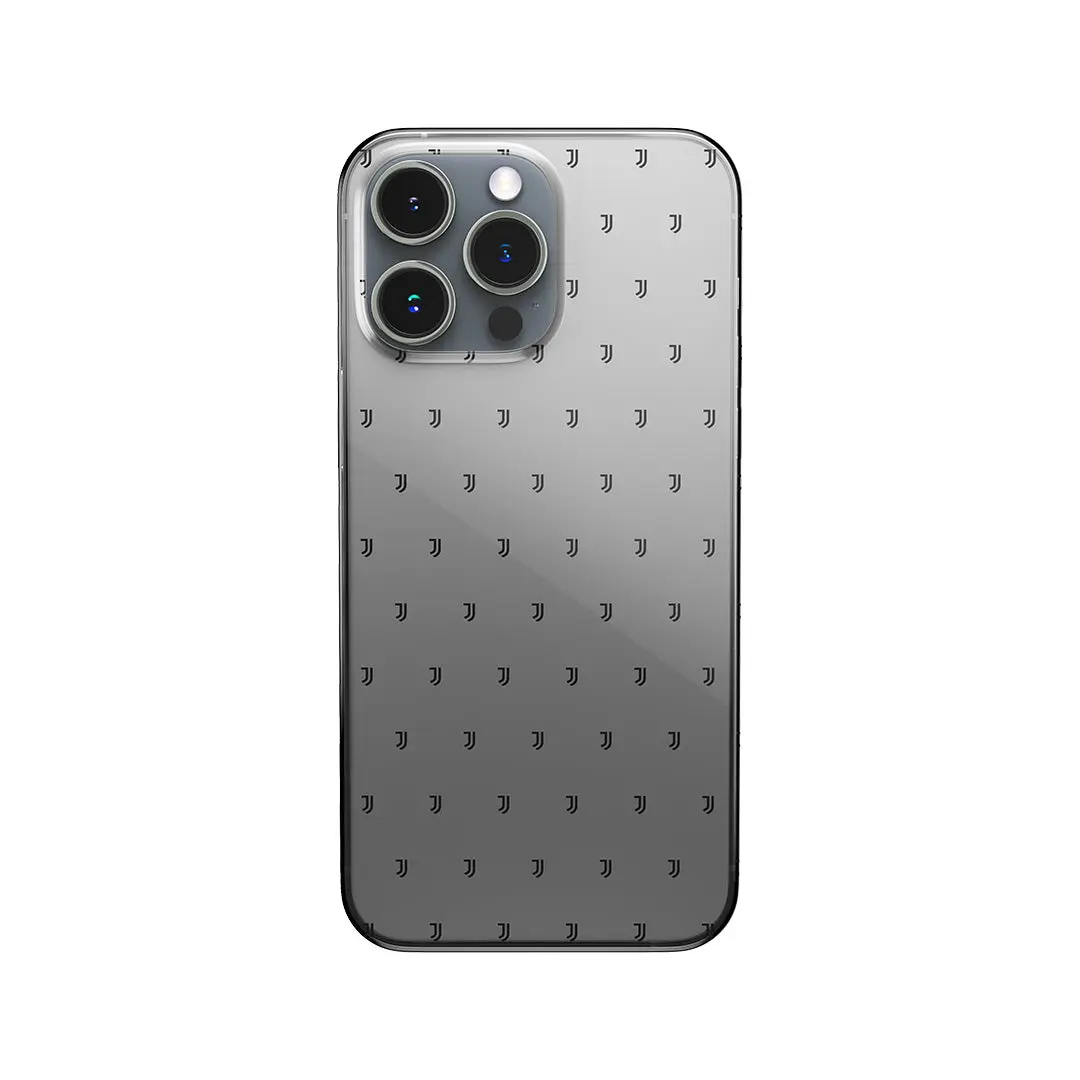 JUVENTUS - COVER BLACK LOGO PATTERN TRASPARENTE