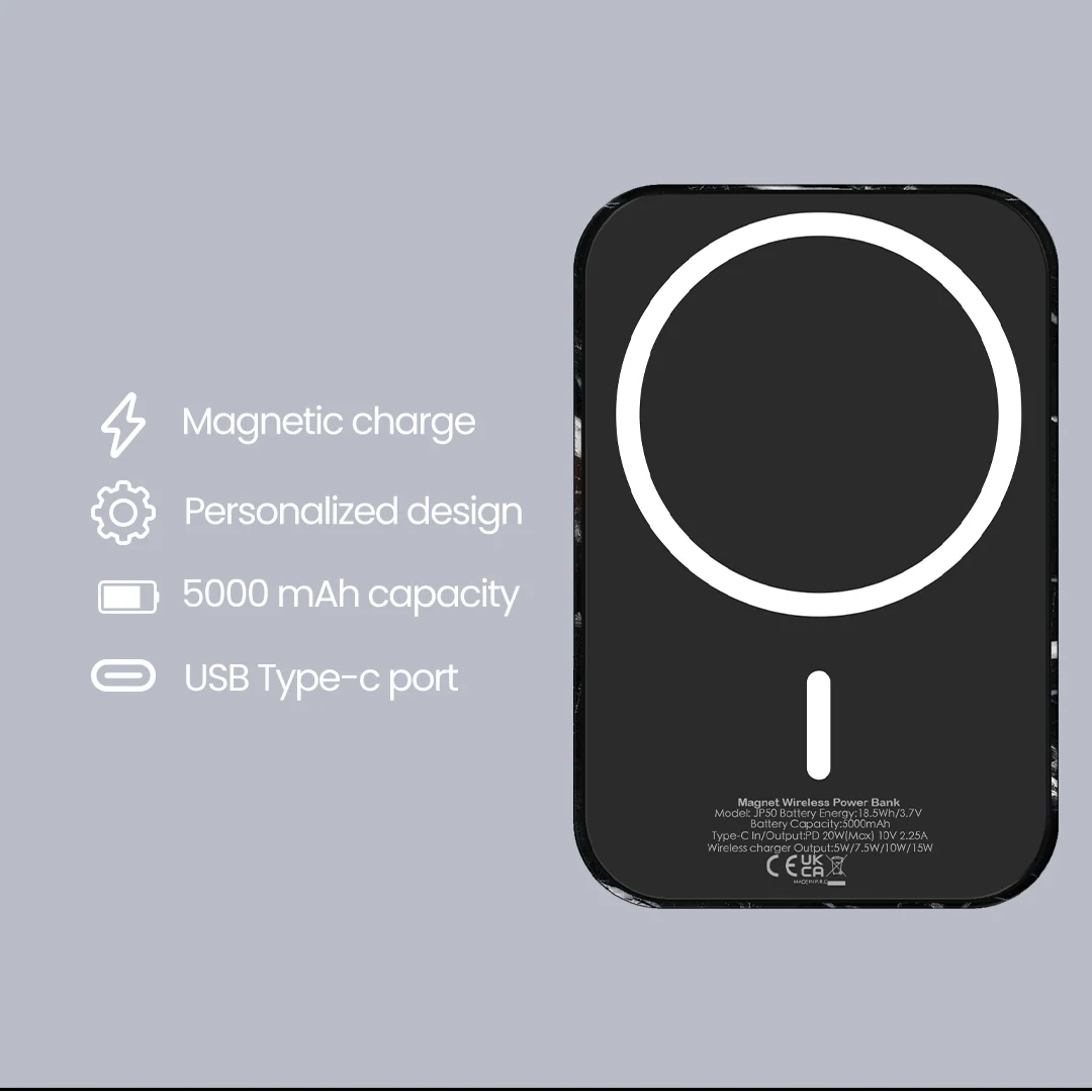 POWERBANK MAGSAFE - BLACK MARBLE - Image 3